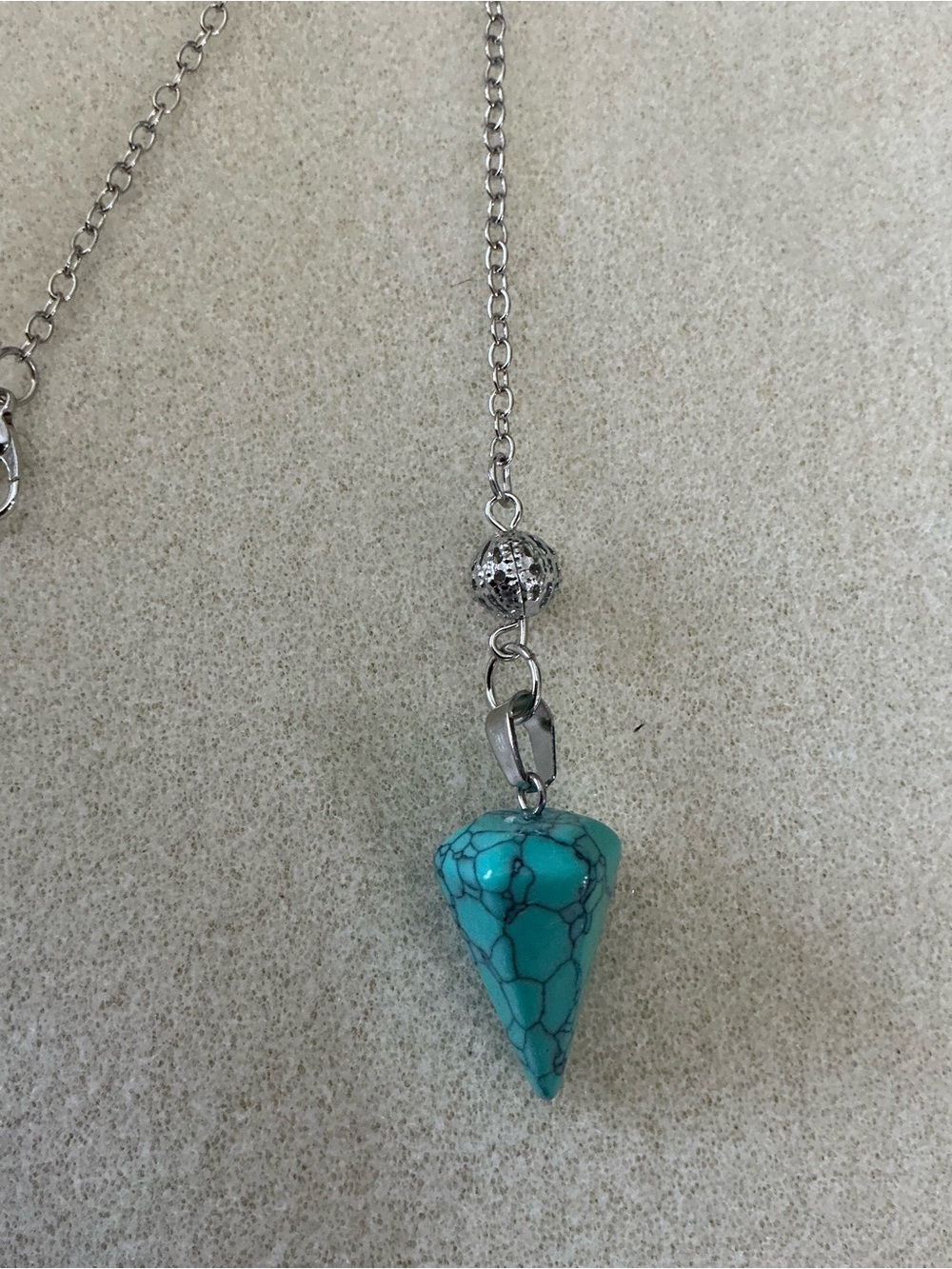 Turquoise style Point Pendulum, 10” - Picture 2 of 2